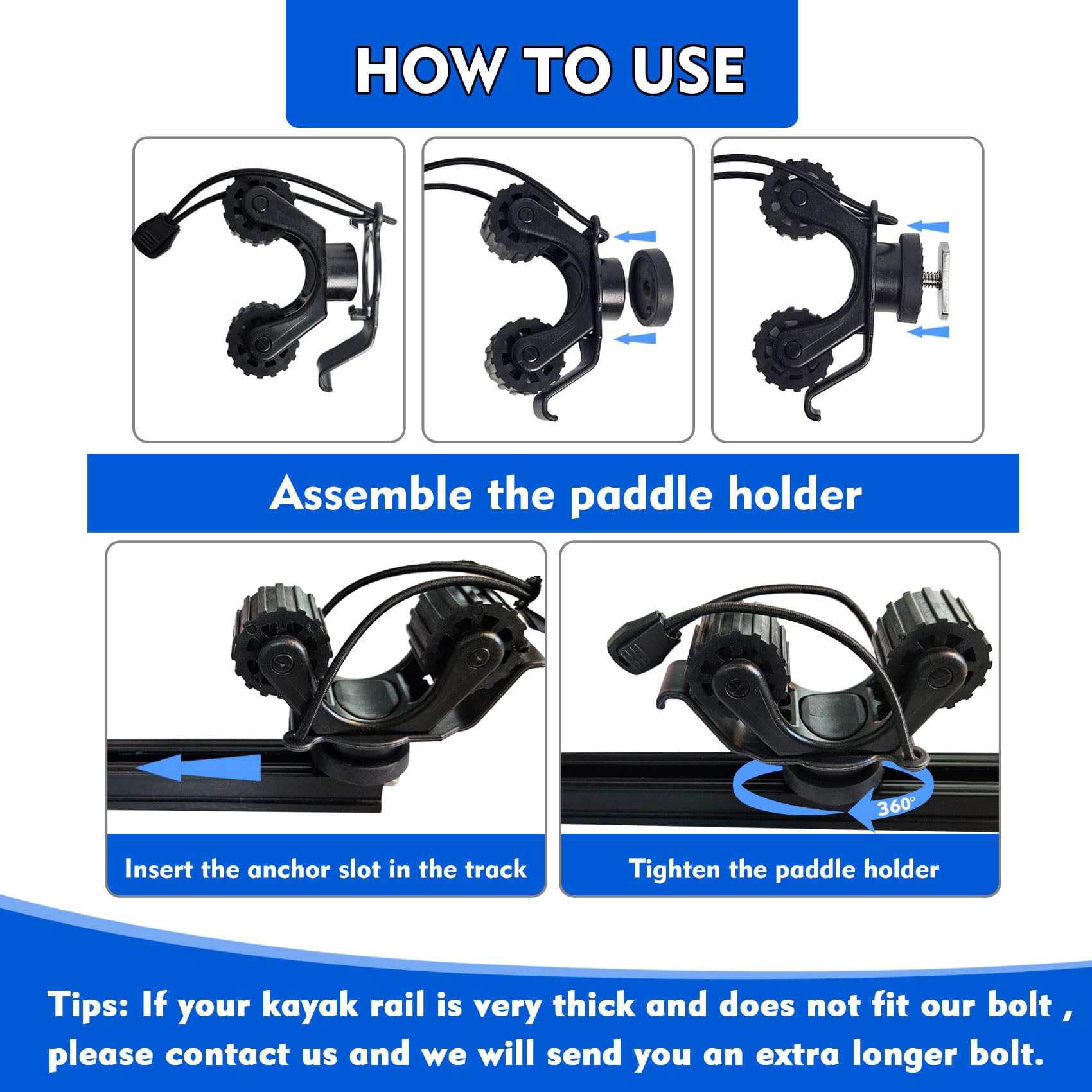 Soporte de paleta para riel de - Fishing Kayak Rod Holder reseña y precio